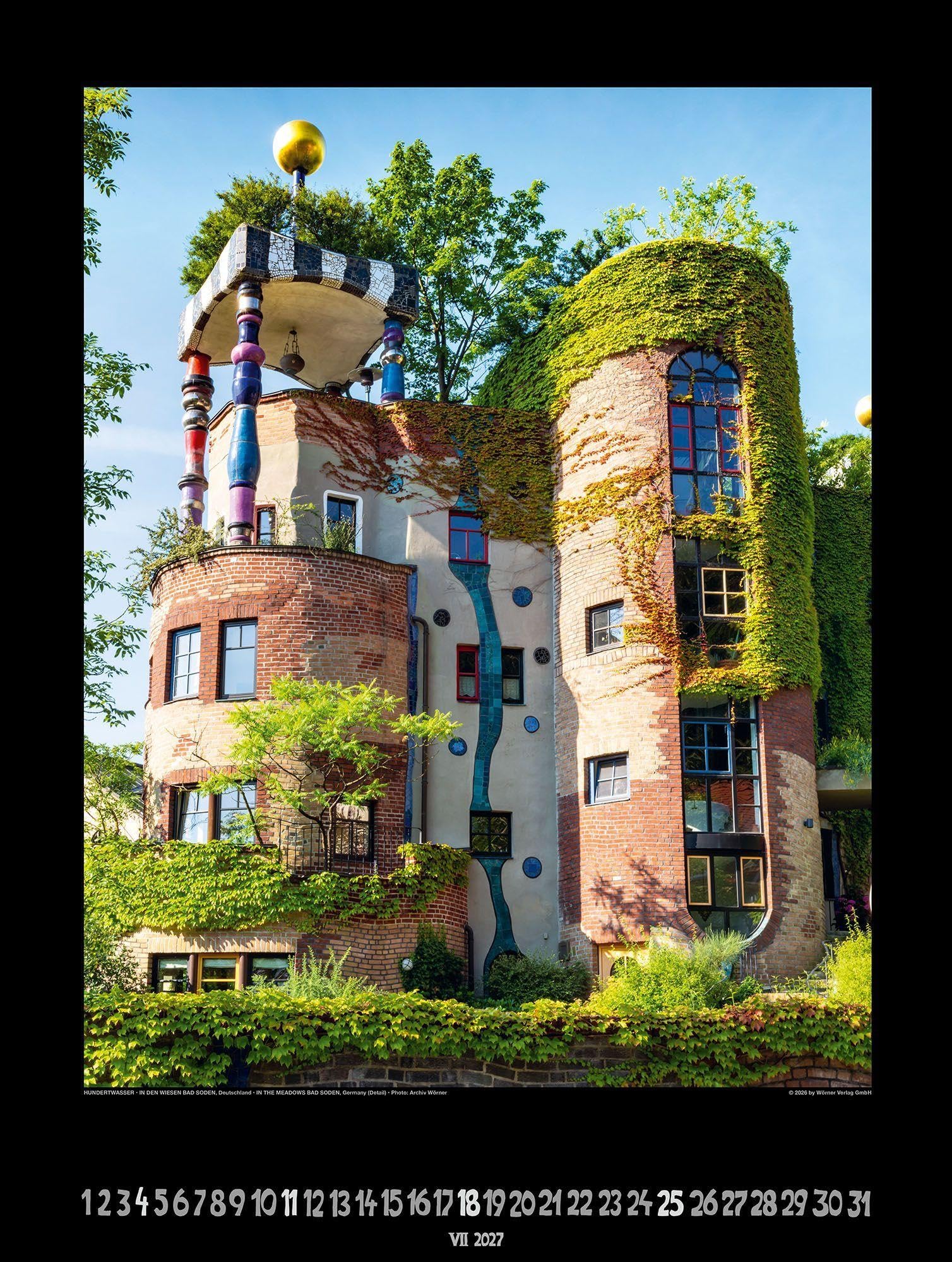 Großer Hundertwasser Architektur Kalender 2027