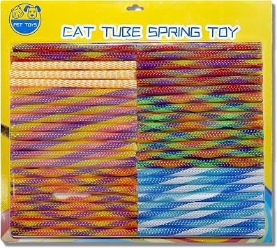 LeoezxTM Cat Spring Toy 44PCS Indoor cat Interactive Plastic Coil Spring Multi-Color cat Interactive Game Training to Catch, bite and Hunt