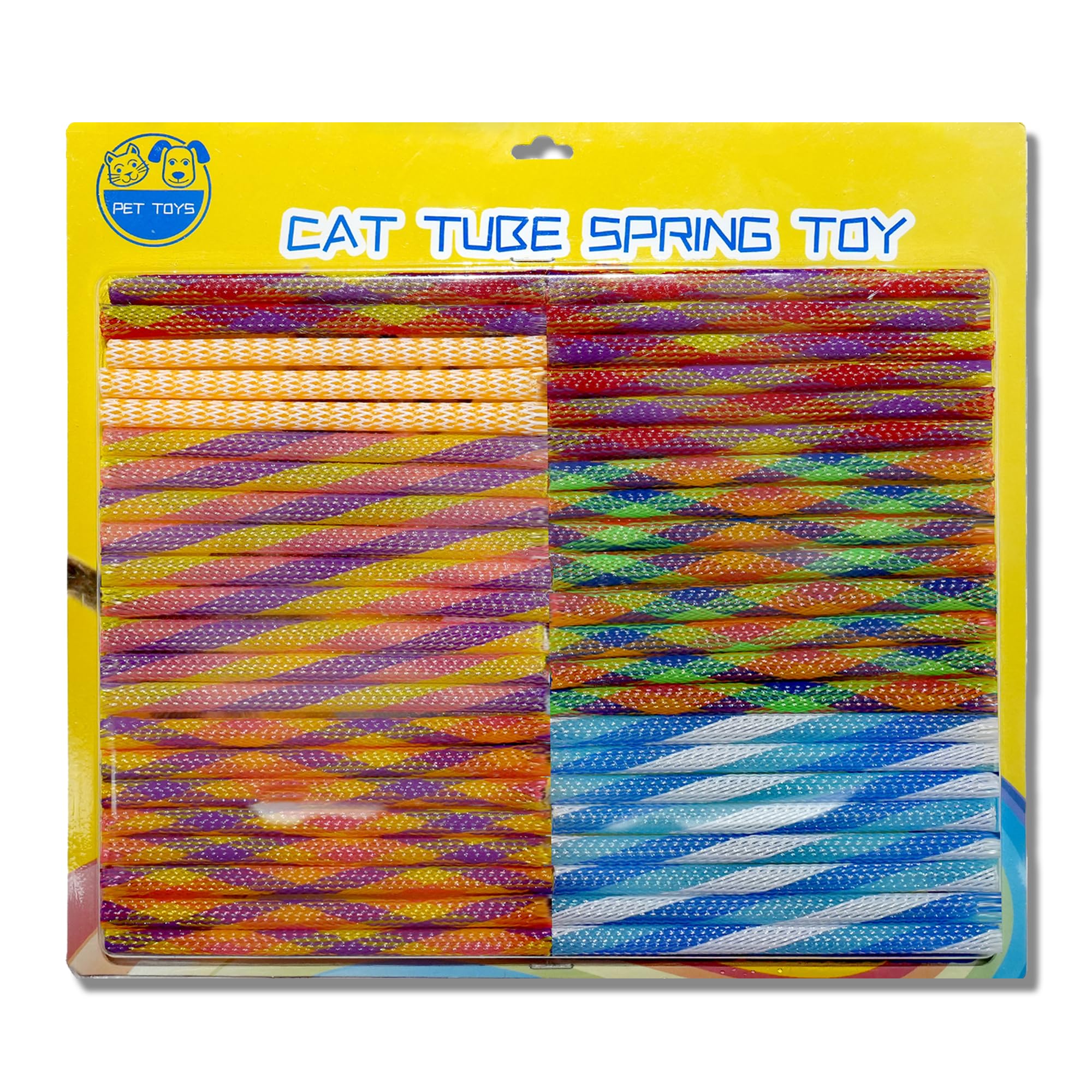Leoezx™ Cat Spring Toy (44PCS) Indoor cat Interactive Plastic Coil Spring Multi-Color cat Interactive Game Training to Catch, bite and Hunt