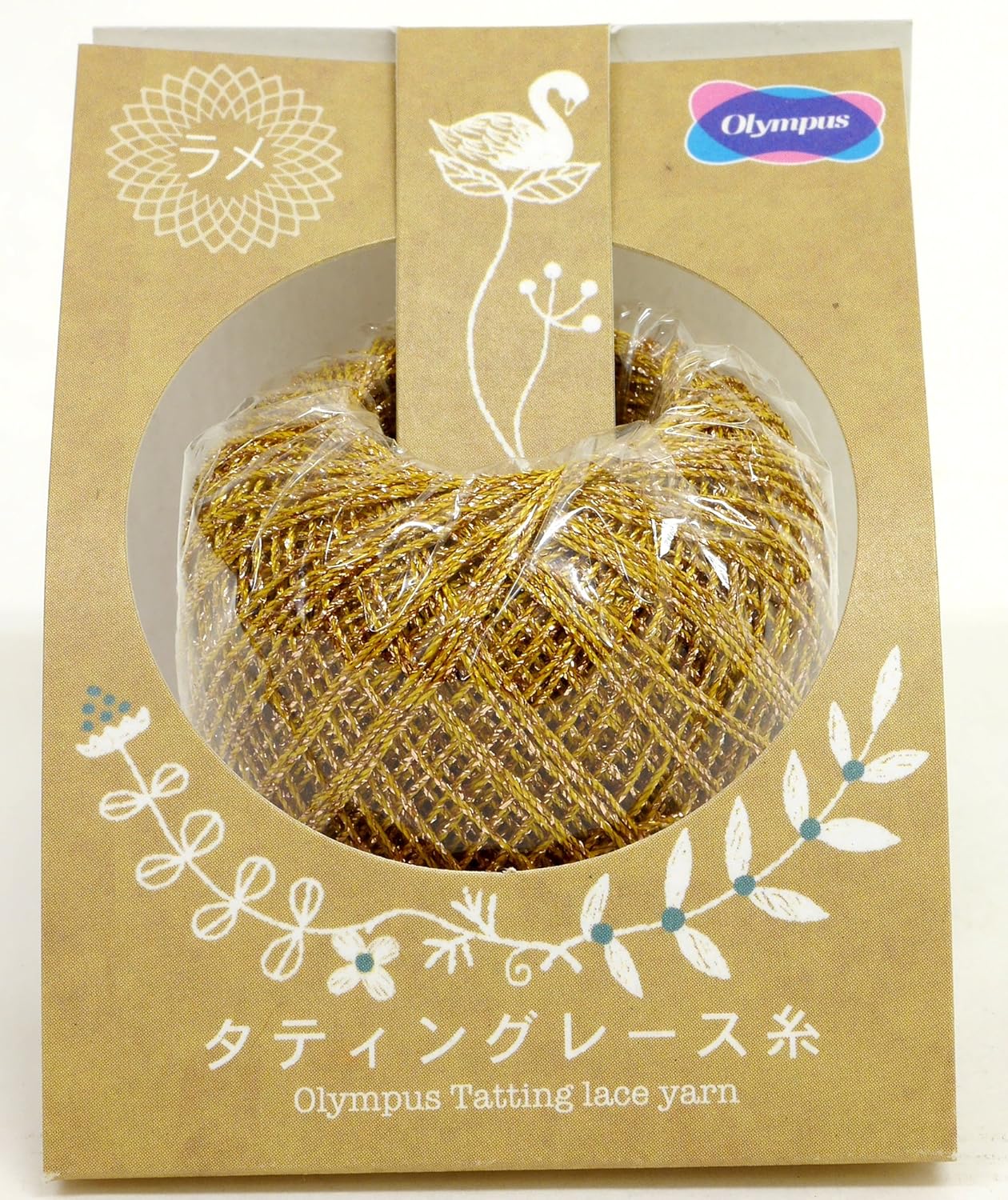 Made In orimupasu 絲 Knotted Work Thread Glittery Lace Yarn Col. T407 Gold Series Approximately/40 m 3 Ball Set