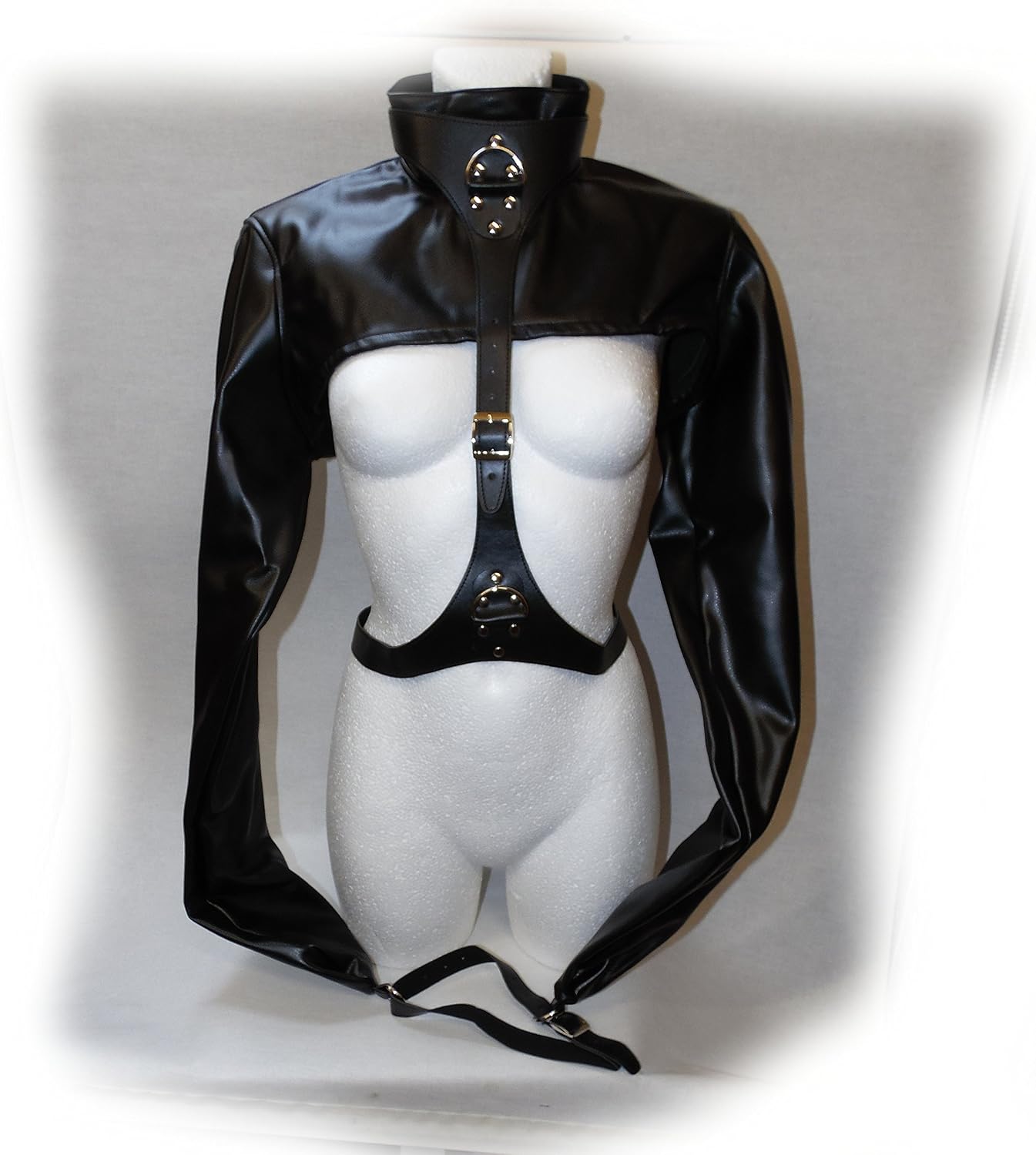 Black Soft Leather Adjustable Bolero 