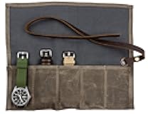 BARTON WATCH BANDS Canvas Watch Roll Travel Case - Waxed Canvas Watch Pouch & Band Storage - Ideal for Travelling or Home Use, Carrier Case & Travel Roll.