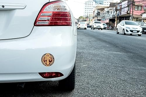 Vista 4 de Stickers Medalla de San Benito Medalla de San Benito - Calcomanía de vinilo impermeable para automóvil, camión, SUV, 11.8 x 11.8 pulgadas