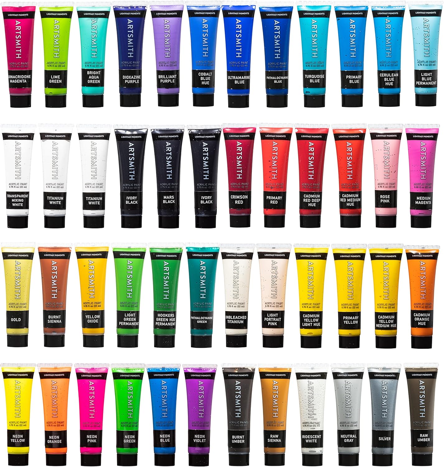 Acrylic Paint Set 48 Pack 22mL Tubes Craft Paint for