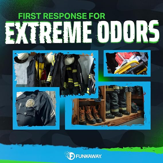 FunkAway Extreme Military Grade Odor Eliminating AeroSpray, 6 oz., Odor Eliminating Spray Designed for First Responders, Removes Sweaty, Musty, Smoke and Pet Odors