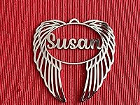 Vista 6 de Personalized Angel Wings, Laser Cut Custom Names, Christmas Tree Decorations, Stainless Steel, Family Names, Xmas Bauble 2025, for Her, Mom, Dad