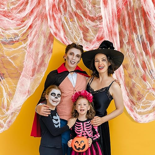 Miniatura 6 de Tela espeluznante de Halloween de 197 x 85 pulgadas, tela espeluznante de Halloween, tela espeluznante de gasa aterradora para casa encantada