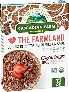 Cascadian Farm Organic Cocoa Crispy Rice Cereal, Gluten Free, 12 oz