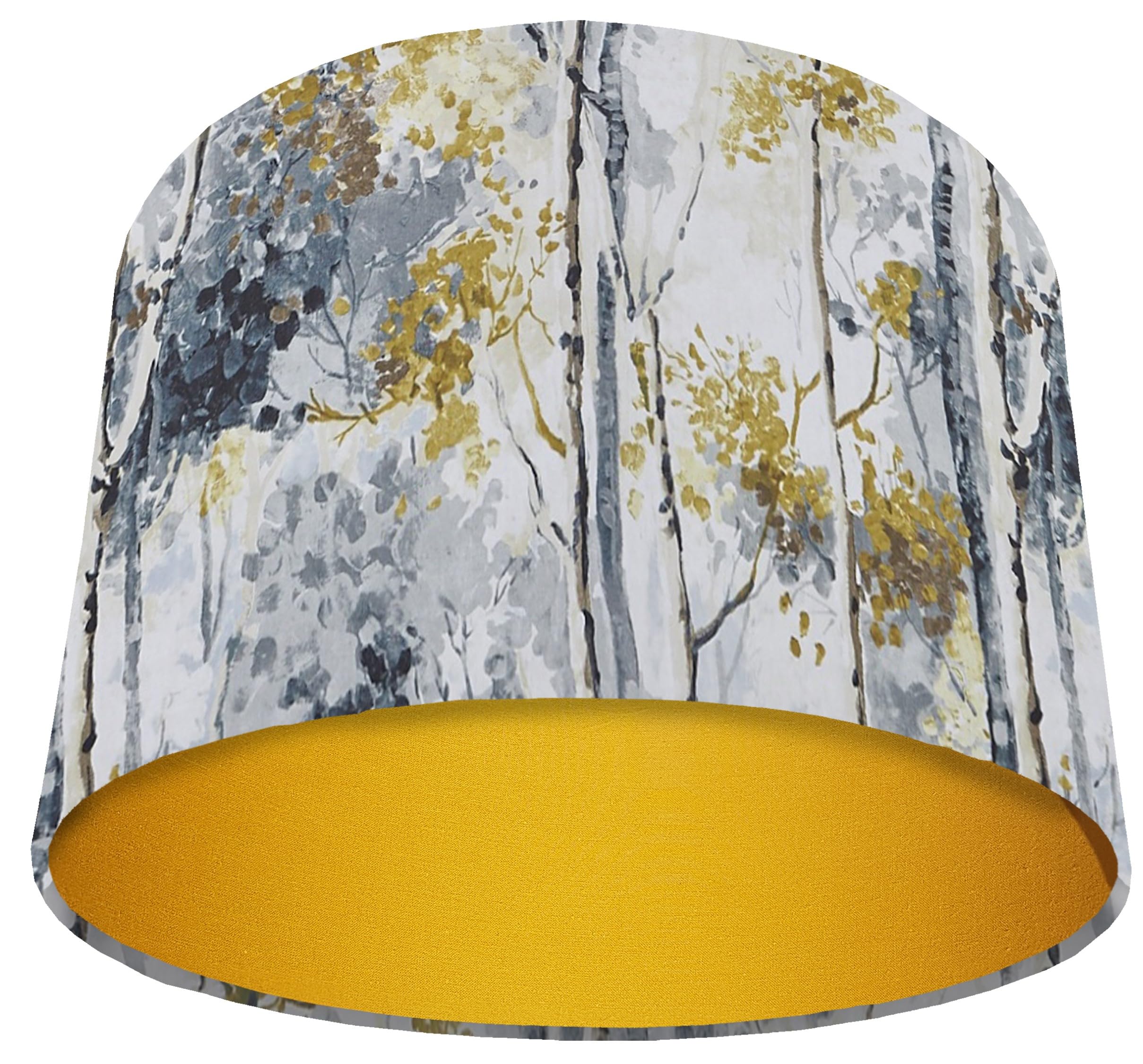 Silver Birch Lined Lampshade with Choice of Colour (Yellow)