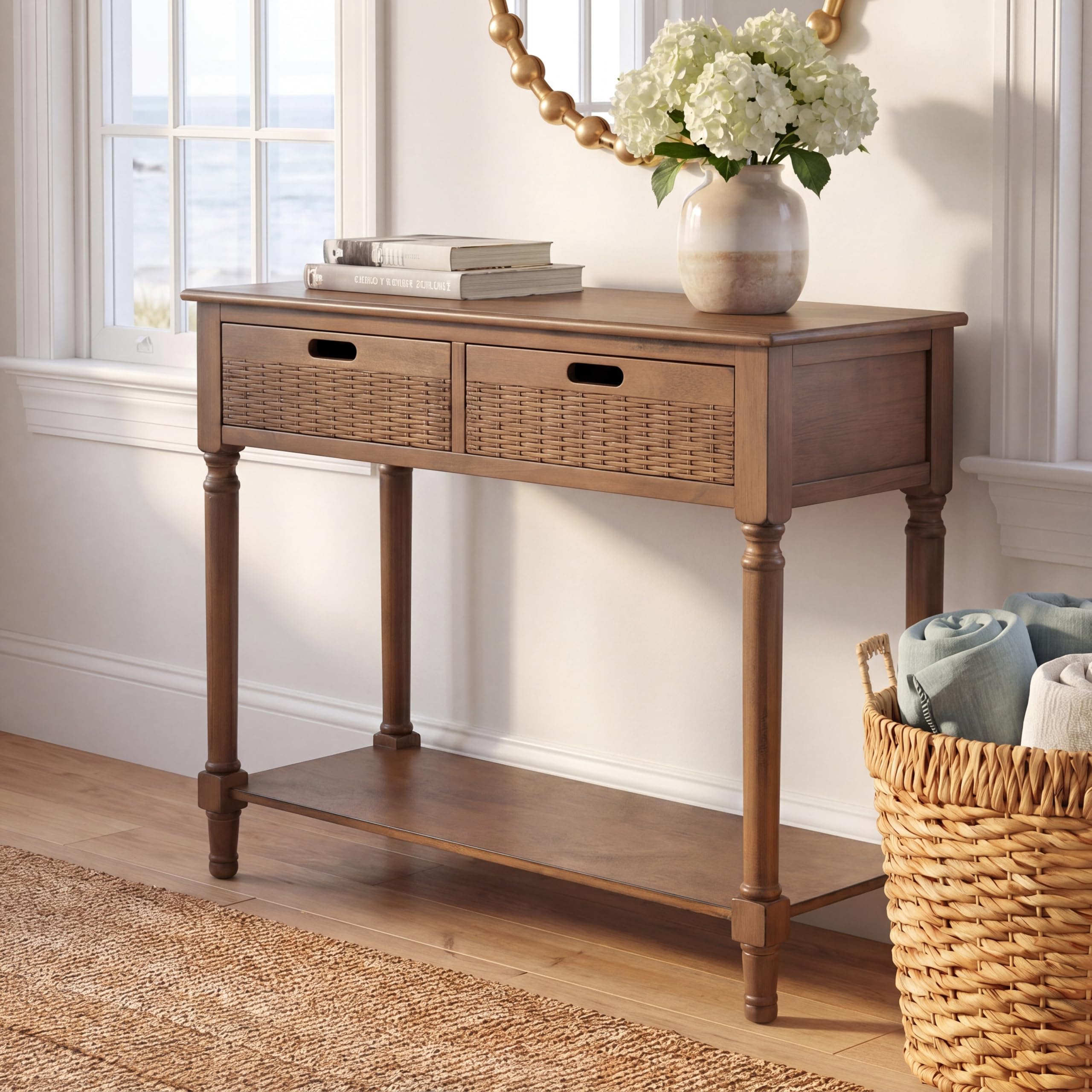 Home Collection Landers Brown 2-Drawer Console Table CNS5710C