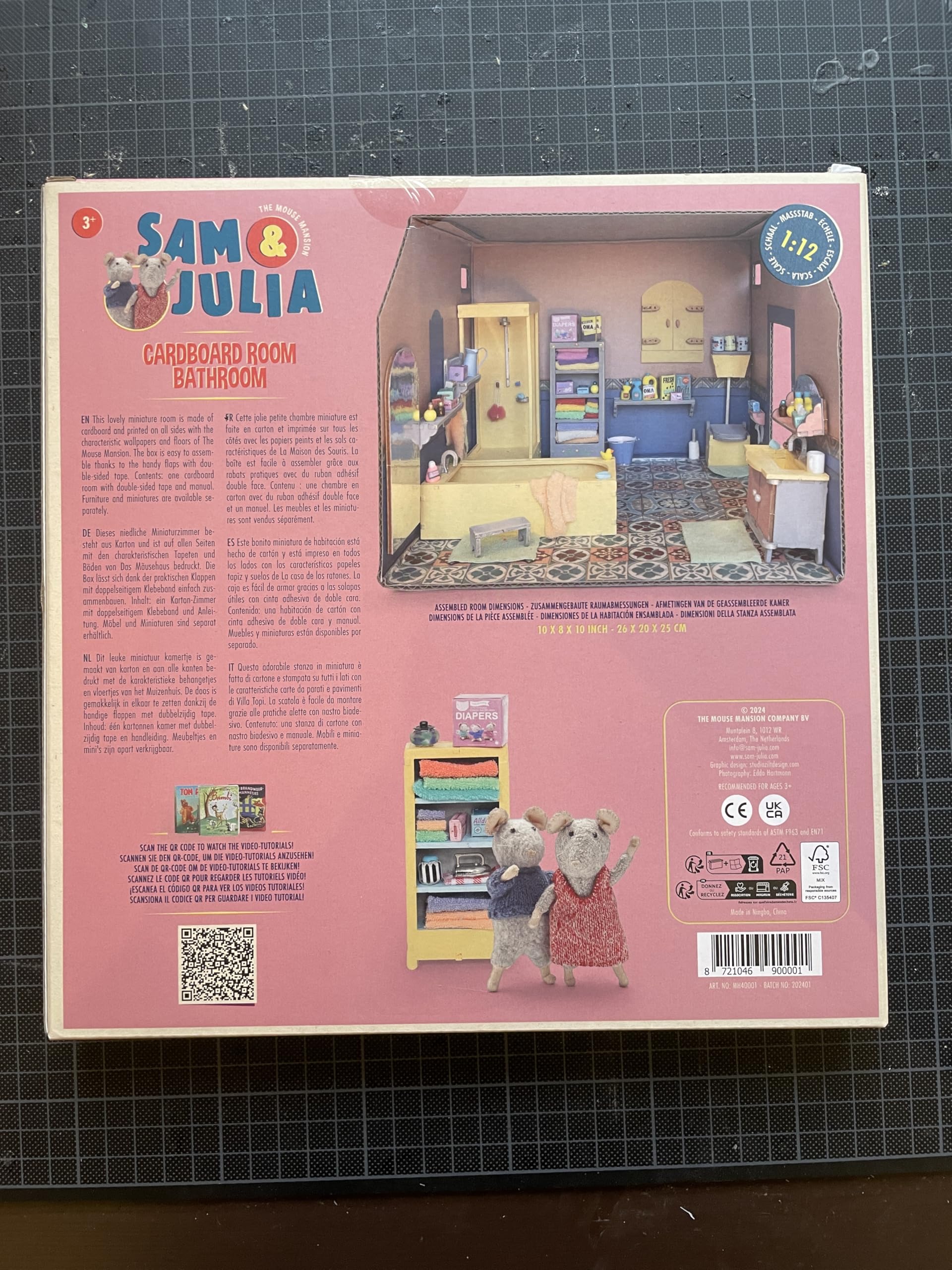 Sam & Julia - Paket: Baue Dein eigenes Mäusehaus - Miniatur Räume, Puppen-Möbel und Zubehör 1/12 fürs Puppenhaus oder für die Puppenstube zum selber basteln