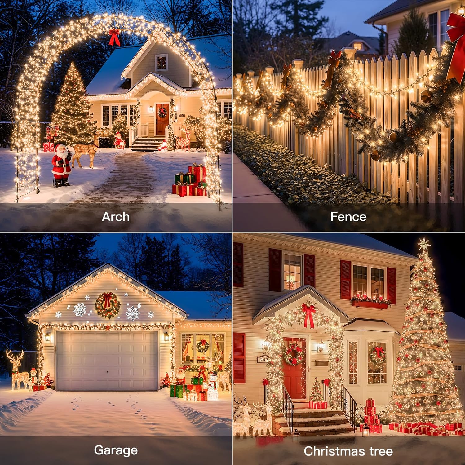 suddus Christmas Tree Lights Indoor, 66ft 200led Connectable Tree Lights with 8 Modes, Twinkle Lights for Christmas Tree, Backyard, Patio, Porch, House Decoration, Warm White