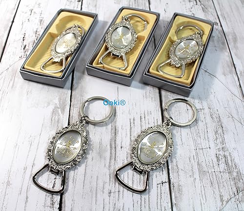 Miniatura 2 de 24 elegantes recuerdos de Cenicienta dorada y plateada para quinceañera dulce 15 16 recuerdos de fiesta Espejo compacto abrebotellas llavero bautismo