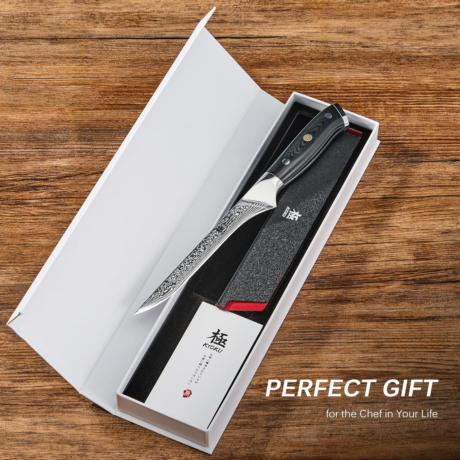 KYOKU Boning Knife - 7" - Shogun Series - Japanese Style VG10 Steel Core Forged Damascus Blade - with Sheath & Case - Image 7