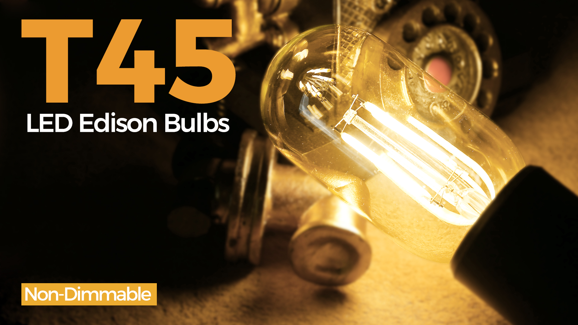 Image of 4 Pack LED Edison Bulbs, 4W Edison Light Bulbs, Antique LED Filament Bulbs 40W Equivalent, E26 Base, T45 LED Bulb with Clear Glass, Warm White 2700K, Non Dimmable, Great for Home, Bedroom, Office | 40W Equivalent,E26 Base,T45 LED Bulb with Clear Glass,Warm White 2700K,Non Dimmable,Great for Home,Bedroom,Office