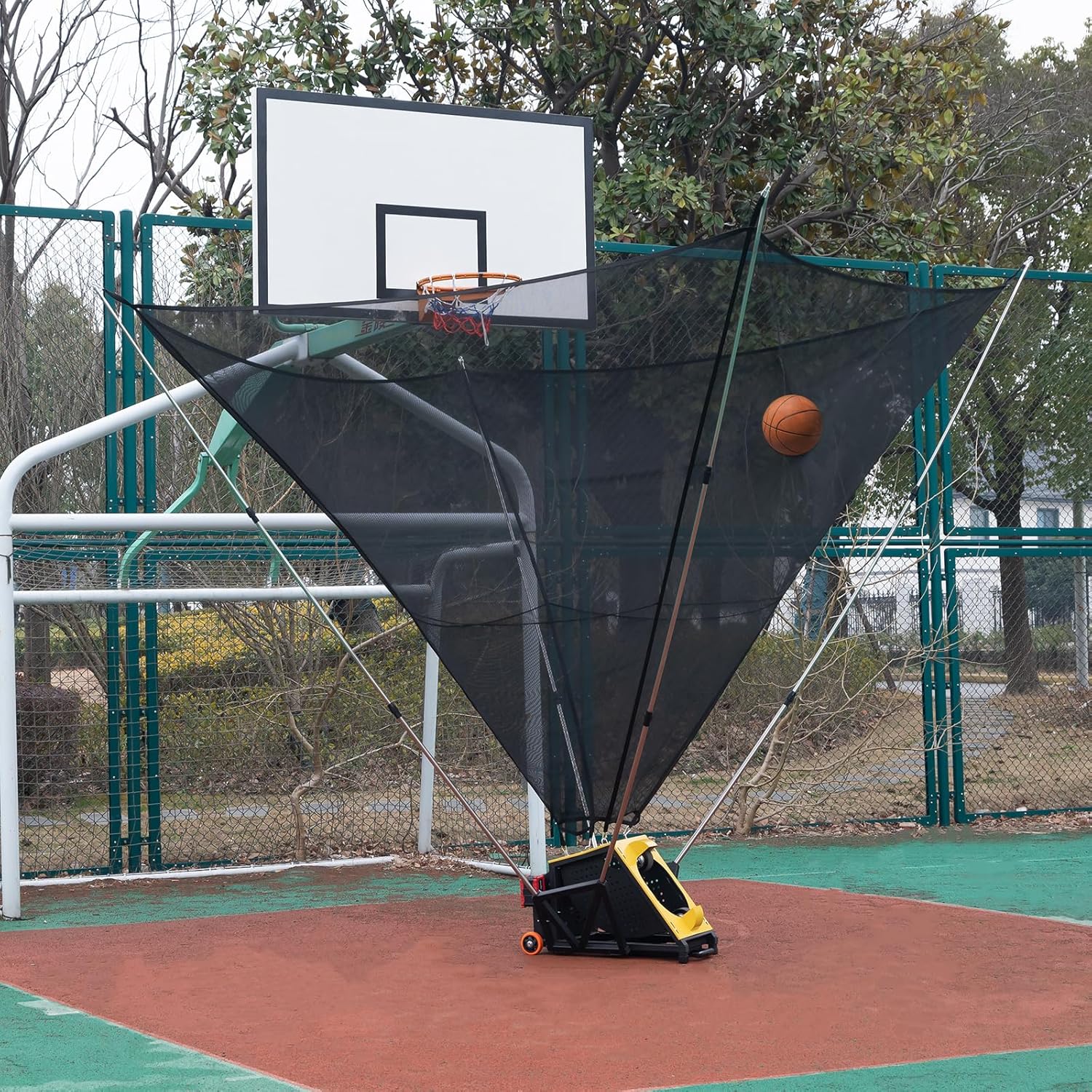 Efficraft Automatic Basketball Shooting Machine, Dual - Power Rechargeable/Plug - in Shooting Trainer, 2-in-1 Electric Basketball Rebounder Machine