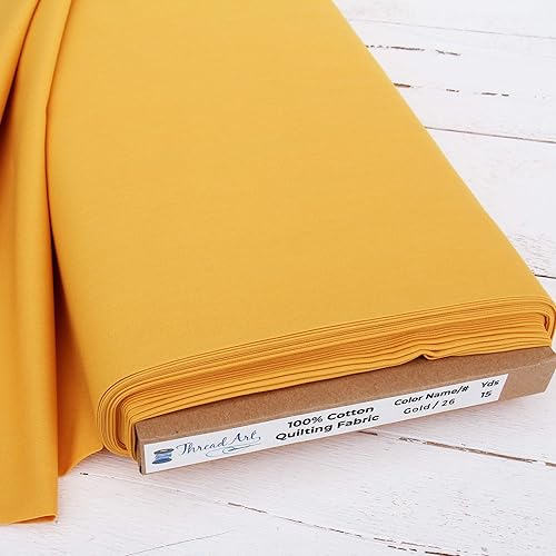 Miniatura 10 de Threadart - Tela de acolchado de algodón de alta calidad, color crema, 44 pulgadas de ancho, 100% algodón, acolchado, costura, manualidades