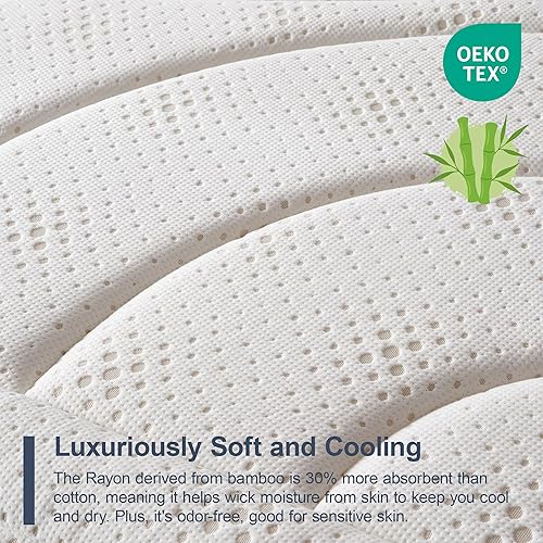 Miniatura 3 de Suiforlun - Colchón King de 14 pulgadas con espuma viscoelástica de gel híbrido y resortes de bolsillo interiores, colchón de lujo Euro Top de cama