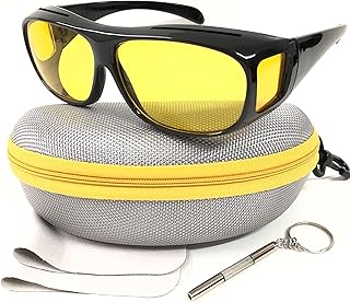 HD Sunglasses Night Driving Glasses Anti-Glare Wear Over Glasses Fit Over Prescription Glasses
