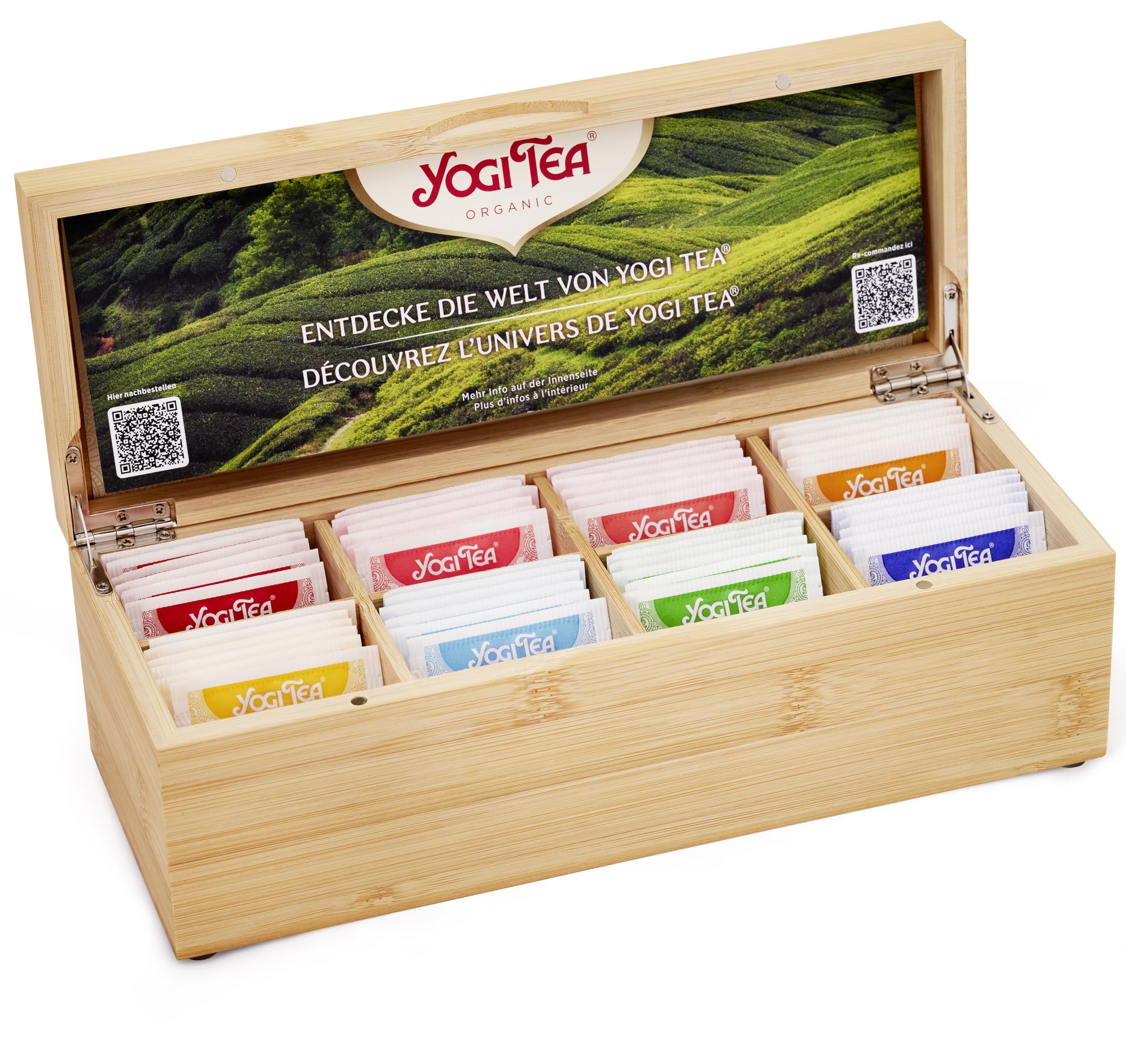 Yogi Tea Bio Tee Geschenkbox Bambus - Kräutertee, Chai, Schwarztee Set - 48 Teebeutel (8 Sorten)