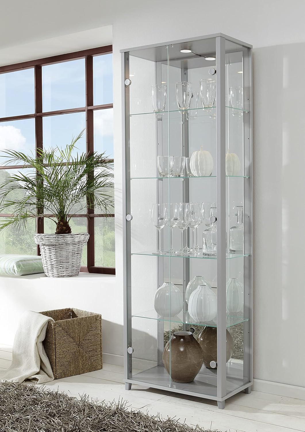 Carbed shop Universe LED Silver Glass 2 Door Adjustable