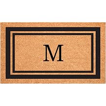 Calloway Mills 152961830M Black Border 18" x 30" Monogram Doormat, Letter M