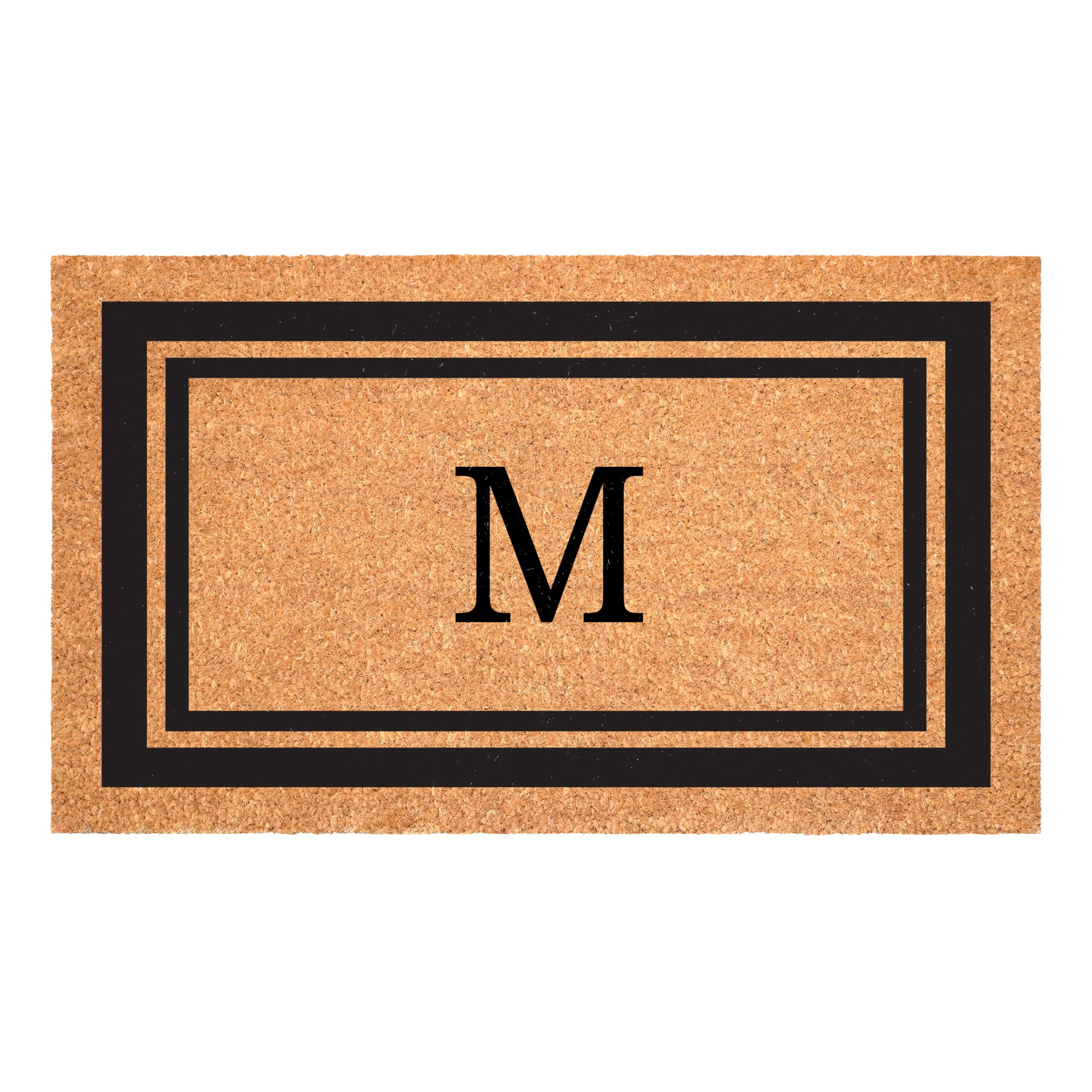 Photo 1 of ****MINOR DAMAGE***Calloway Mills 152963048M Black Border 30" x 48" Monogram Doormat Letter (M)