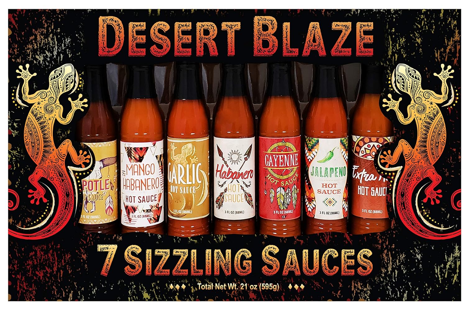 Desert Blaze 7 Sizzling Sauces, 21 Oz Grocery & Gourmet Food