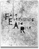 Govivo Face Everything and Rise - Edgy Emo Wall Art Decor with a gray background - unframed artwork printed on photograph paper