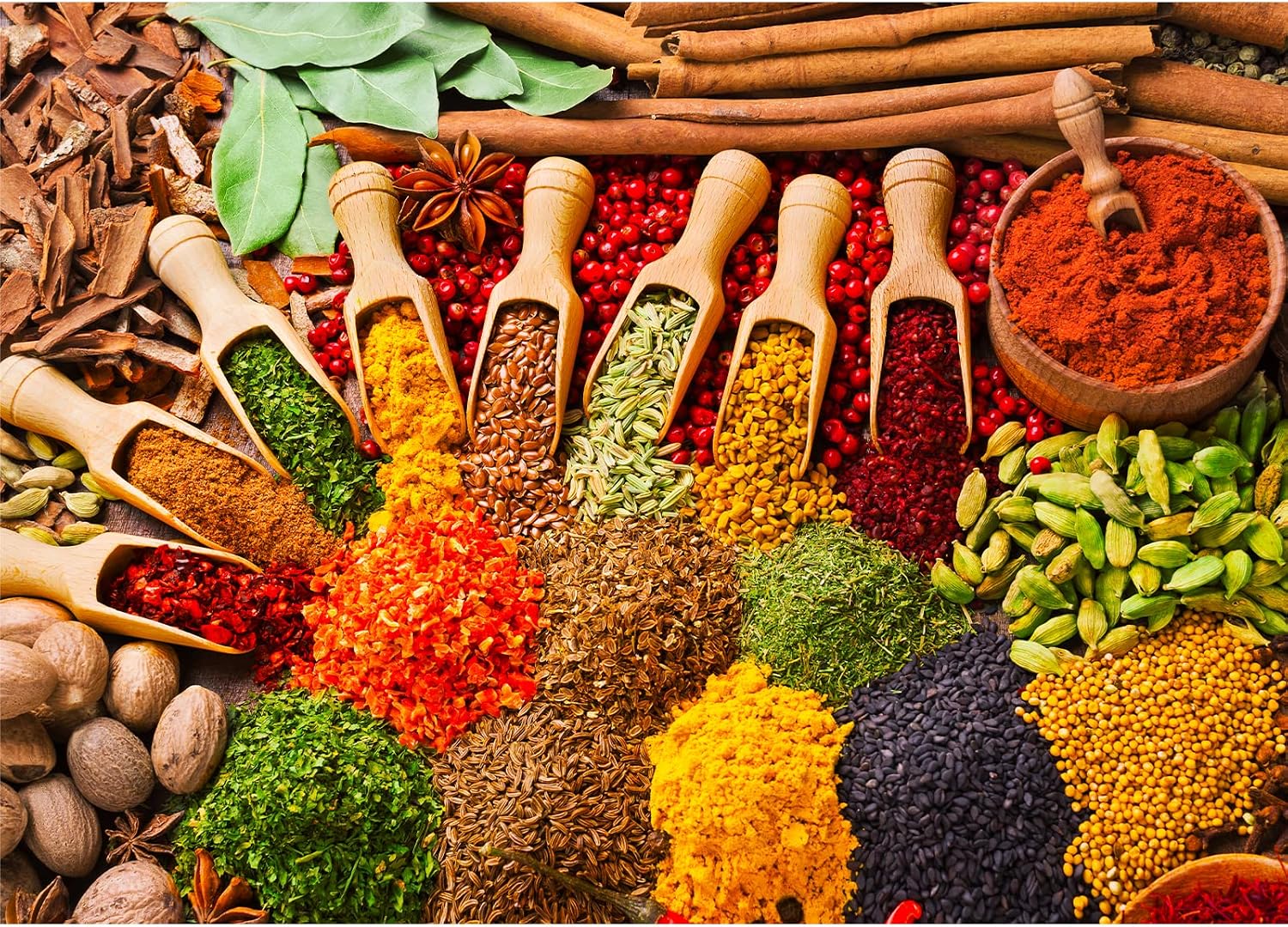1000 piece puzzle, adult puzzle, impossible puzzle, skill game for the whole family, colourful jigsaw game, colourful spices, home decoration puzzle.
