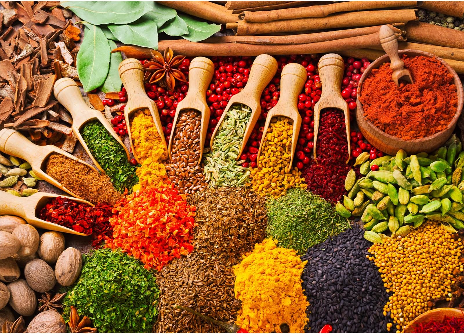 HUADADA Jigsaw puzzles for adults 1000 piece jigsaw puzzles for adults Challenging Game (colorful spices and anise 70cmx50cm) (GSDZ0107-10)
