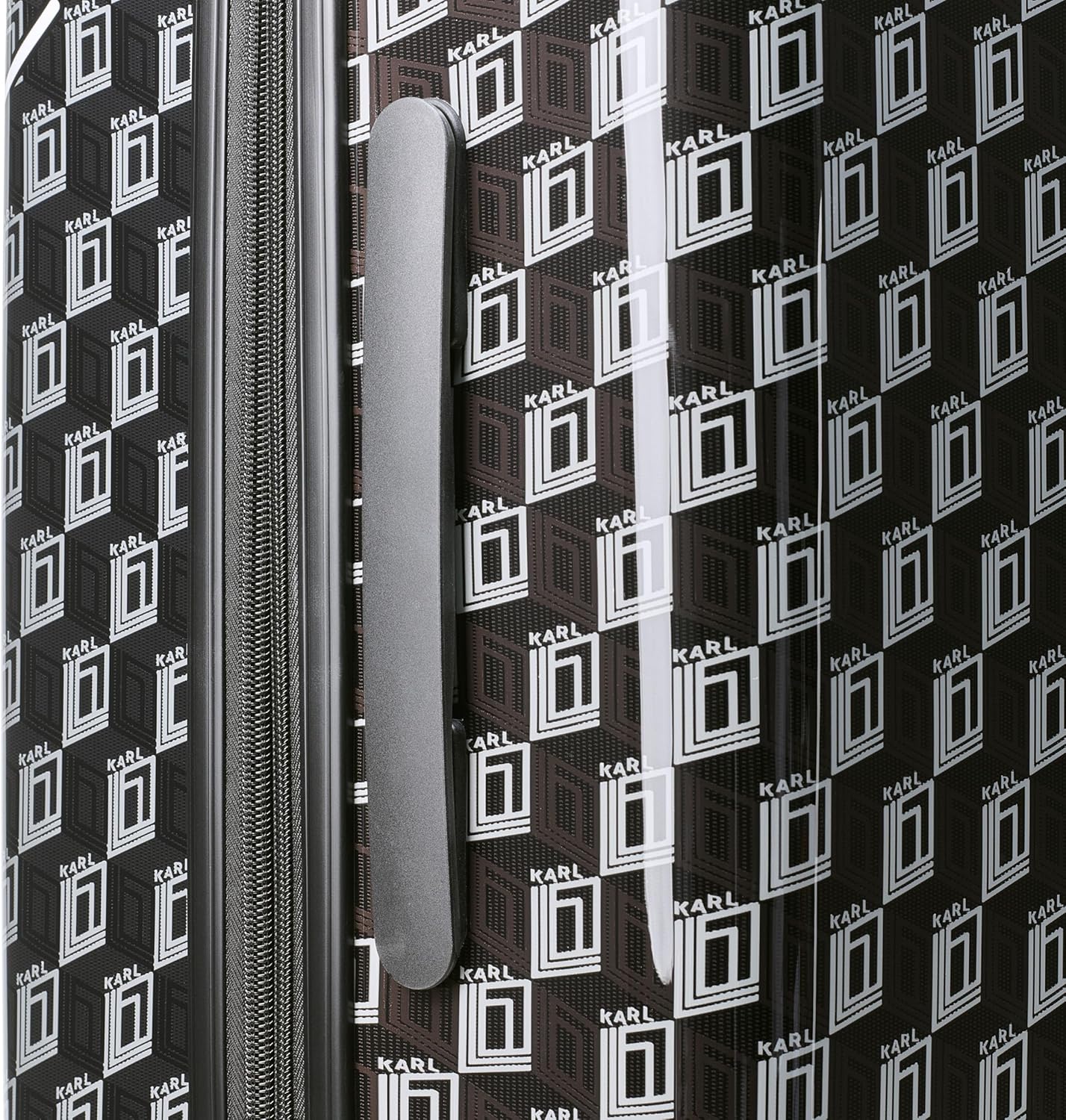 KARL LAGERFELD Paris Unisex Luggage Suitcase,Black/Grey,Small