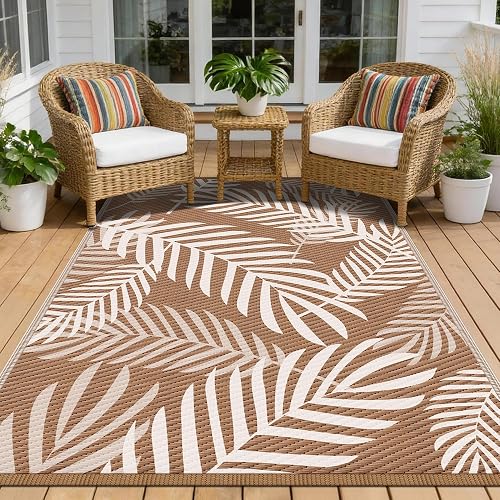 Kohree Outdoor Rug Waterproof 8x10, Reversible Outdoor Plastic Straw Rug