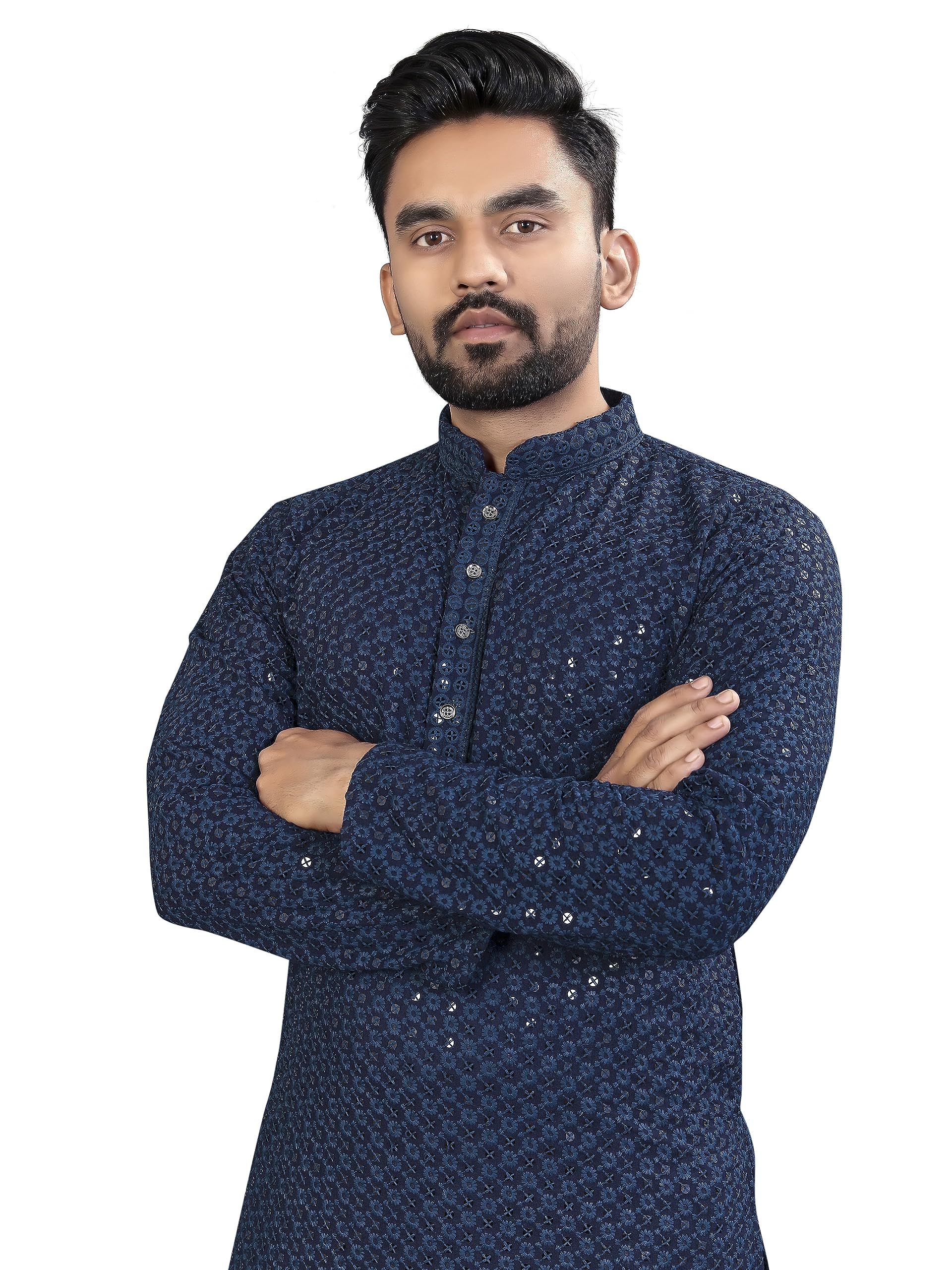 ROYALICA Lucknowi - Kurta da uomo, stile etnico indiano, confezione da 1