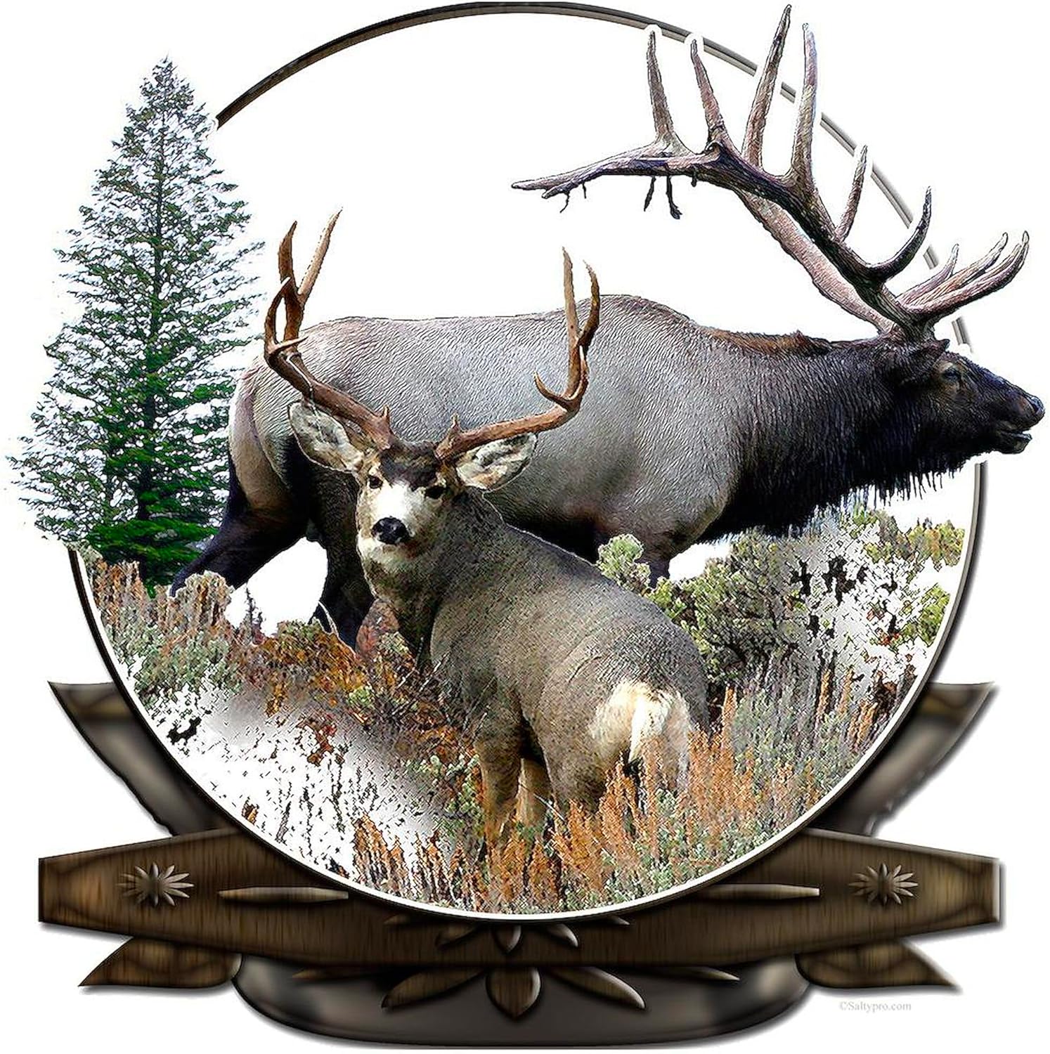 CafePress Big Game Elk and Deer Aluminum License Plate, Front License Plate, Vanity Tag