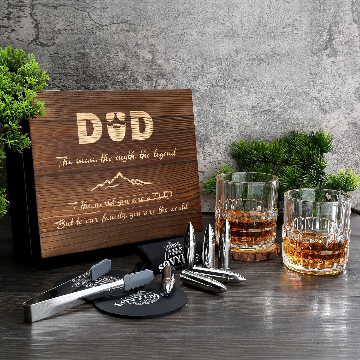Grenade Whisky Decanter with 2 Whisky Glasses Set 25