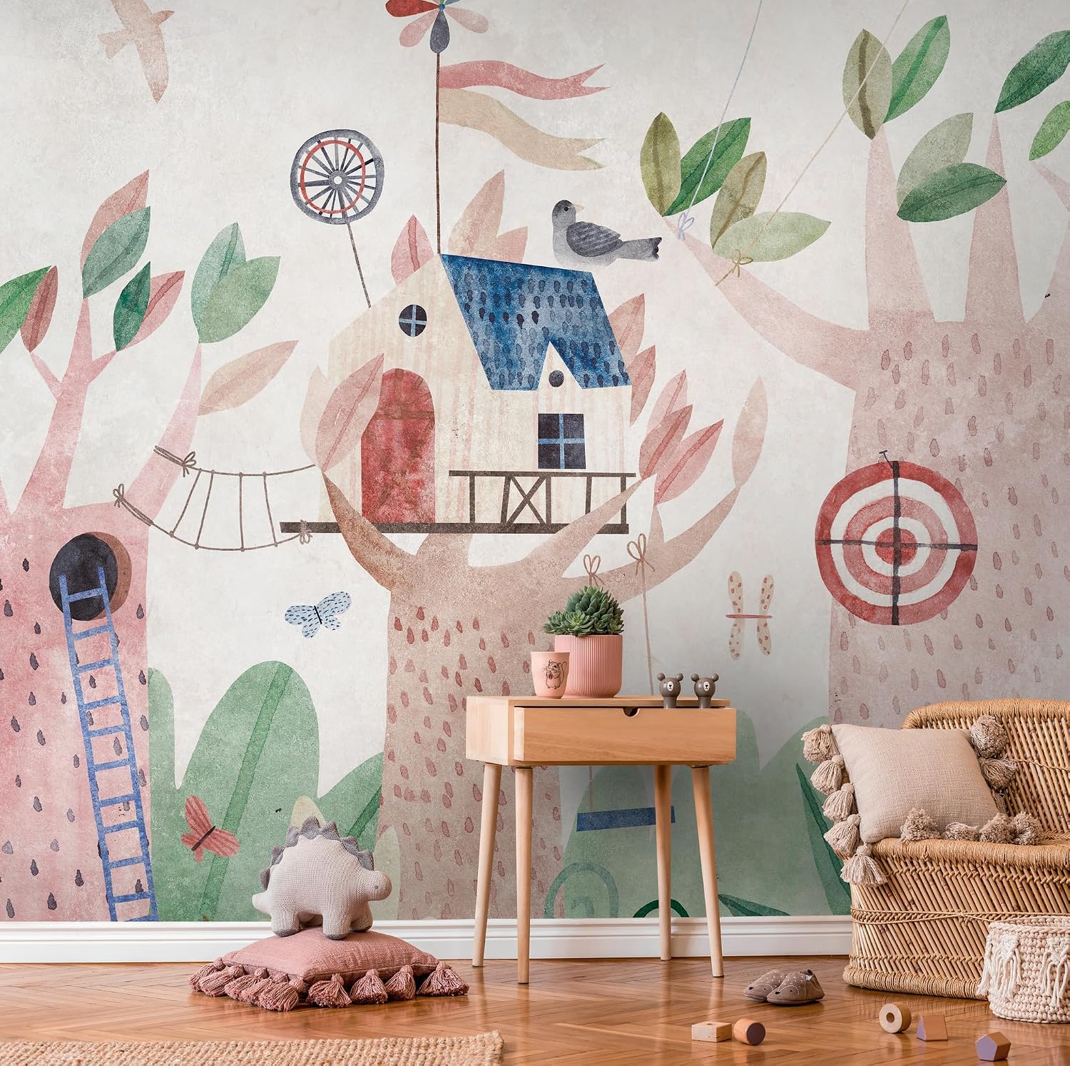Livingwalls Photo Wallpaper Forest in Colourful, Beige, Brown - High-Quality Non-Woven Wallpaper 399061 with Motif on 3.71 m x 2.80 m - Made in Germany