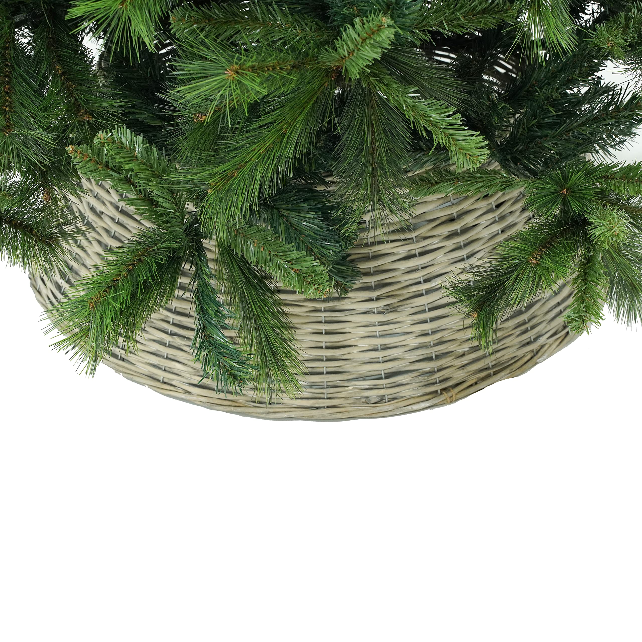 Copri Base per Albero di Natale in Vimini D.49/69xH.26 cm. (Light Grey)