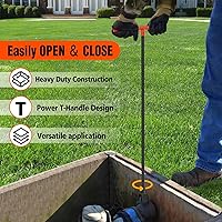 Vista 3 de Eapele Llave del medidor de agua 28 pulgadas de acero reforzado con llave cruzada universal multifuncional de 4 vías