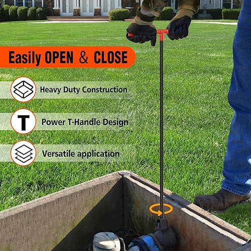 Miniatura 3 de Eapele Llave del medidor de agua 28 pulgadas de acero reforzado con llave cruzada universal multifuncional de 4 vías