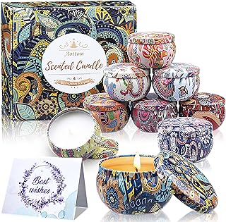 Duftkerzen Geschenke für Frauen 9 St, Duftkerzen Geschenkset Aromatherapie Kerzen Set Natürliches Sojawachs Kerze Gift zum Geburtstag Valentinstag Neujahr Muttertag für Garten Bad Yoga, 2,5 OZ/ST