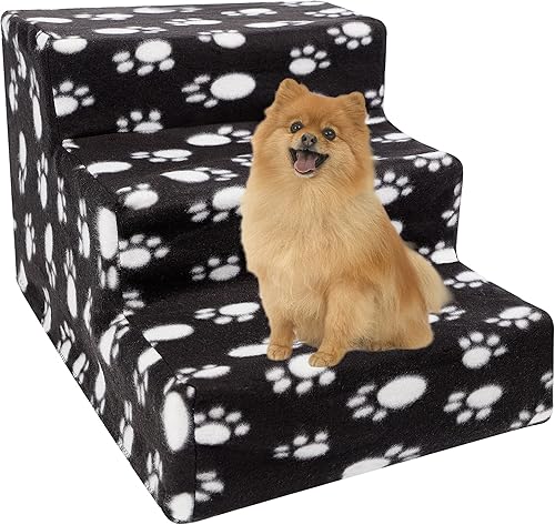 Miniatura 8 de yofit Doggy Steps - Escaleras antideslizantes de 3 escalones para mascotas para gatos y perros, plástico plegable con alfombra lavable que soporta