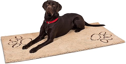 Vista 32 de Internet's Best Felpudo de felpilla para perro, 60 x 30 pulgadas, superficie absorbente, parte inferior antideslizante, protege los pisos, color gris