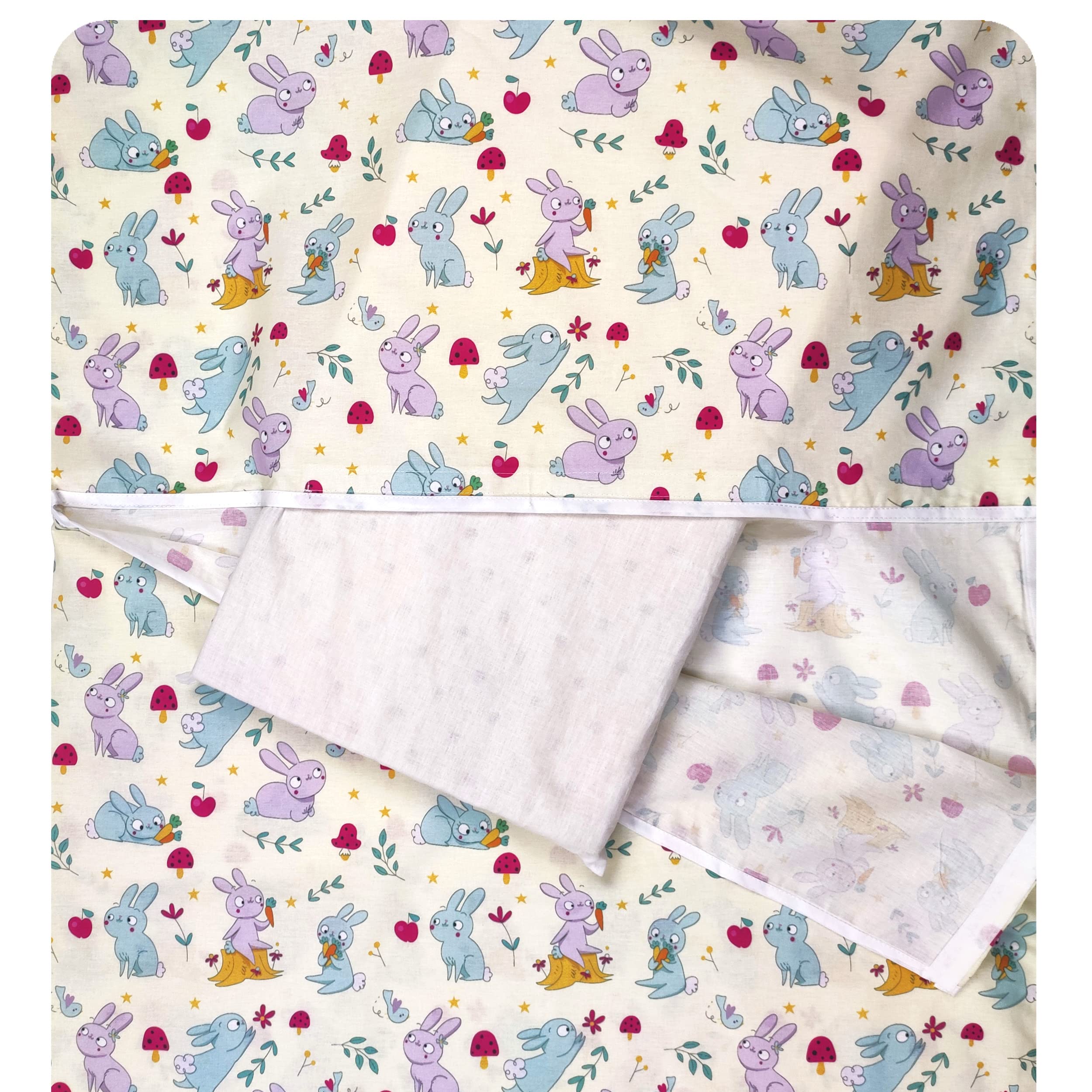 Juego de guardería, saco de dormir de verano y bolsa para niños y niñas de 2 a 6 años – Tejido 100% algodón – Fabricado en Italia (conejo de guardería)