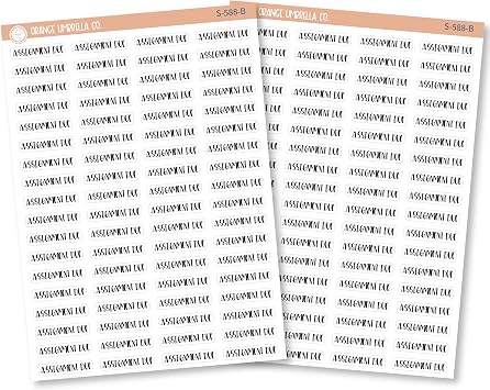 Assignment Due Label | 2 Sheets of Planner Stickers | Script Assignment Due Labels | Colored Planner Stickers | F1 - Black | S-588-B