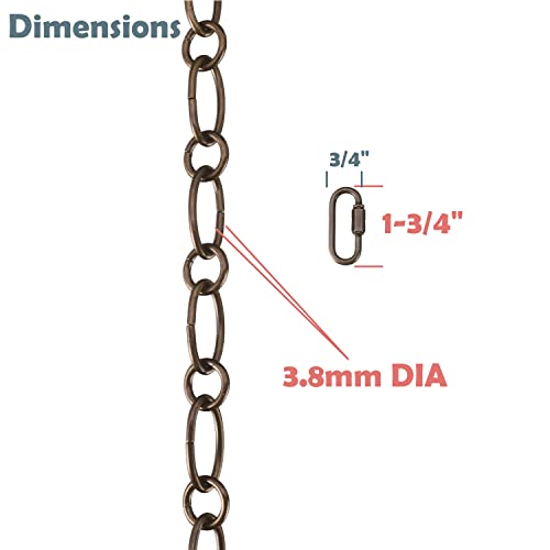 Aspen Creative, Latão antigo, 21129-07-1, corrente de aço resistente e dois conectores de ligação rá