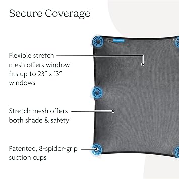 UPPAbaby Easy-Fit Sunshade, Ample Sun Coverage, Easy Grip Attachment