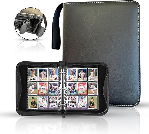 Miniatura 7 de Carpeta prémium para tarjetas coleccionables (900 bolsillos), 50 fundas extraíbles con 9 bolsillos por lado, carpeta duradera para tarjetas de álbum