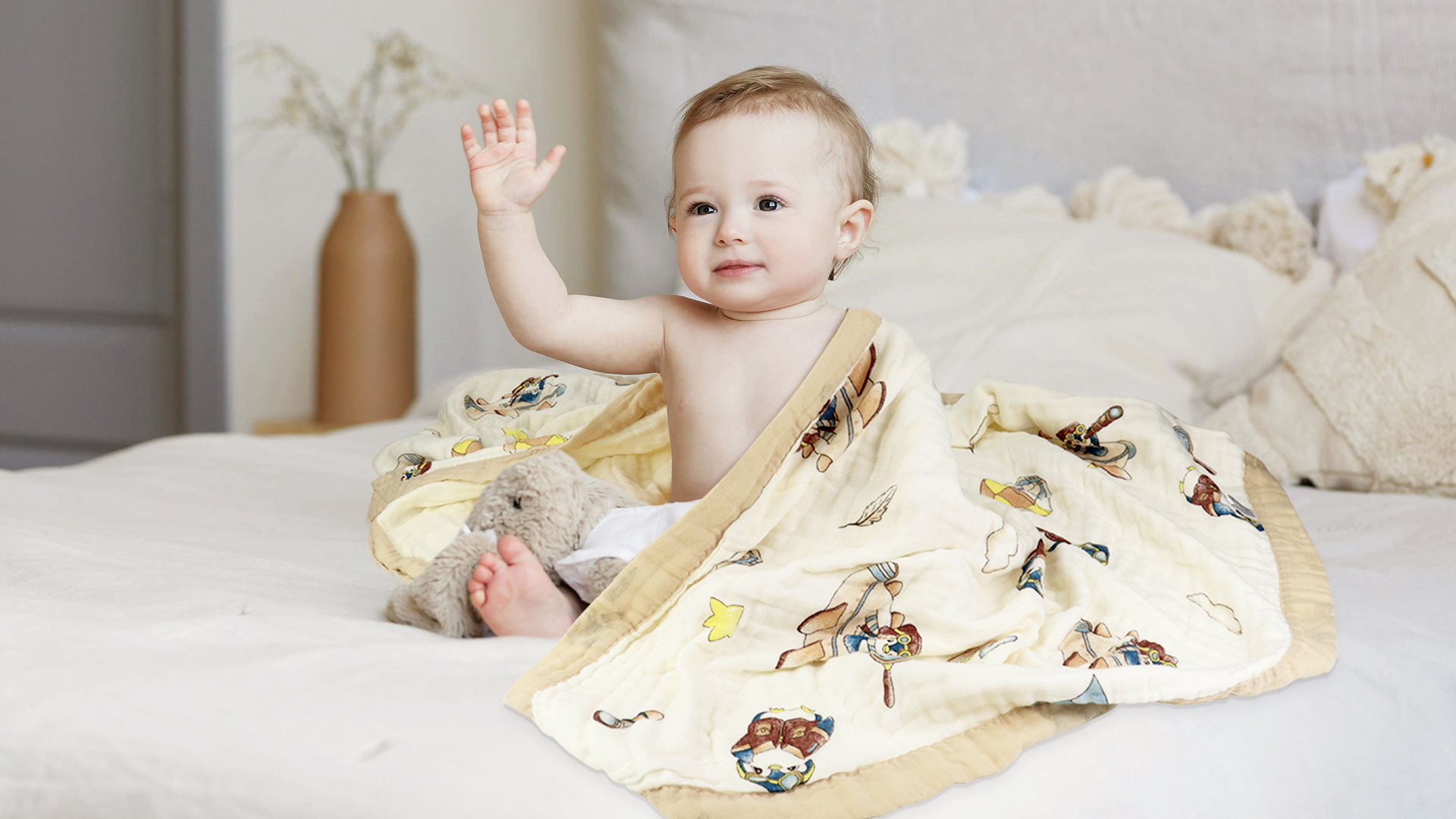 Coperte e Teli in Mussola di 100% Cotone con Mille Usi per Neonati – PIPI & PUPU and friends