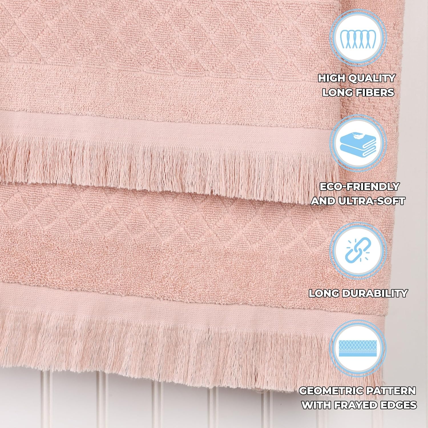 Superior Cotton Hand Towel Set, Quick Dry, Small Towels, Plush Soft Absorbent Bathroom Basics, Home Essentials, Spa, Salon, Hotel, Kitchen, Luxury Quick Drying, Set of 6, Rolla Collection, Pink